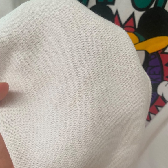 Vintage Unisex Mickey by Jerry Leigh Disney White "what Up Mic" Hoodie One Size - Picture 7 of 12